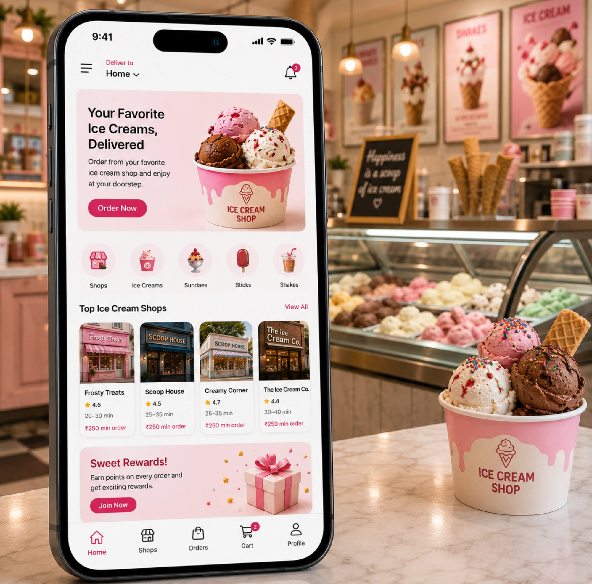 Ice Cream Shop Delivery App Development